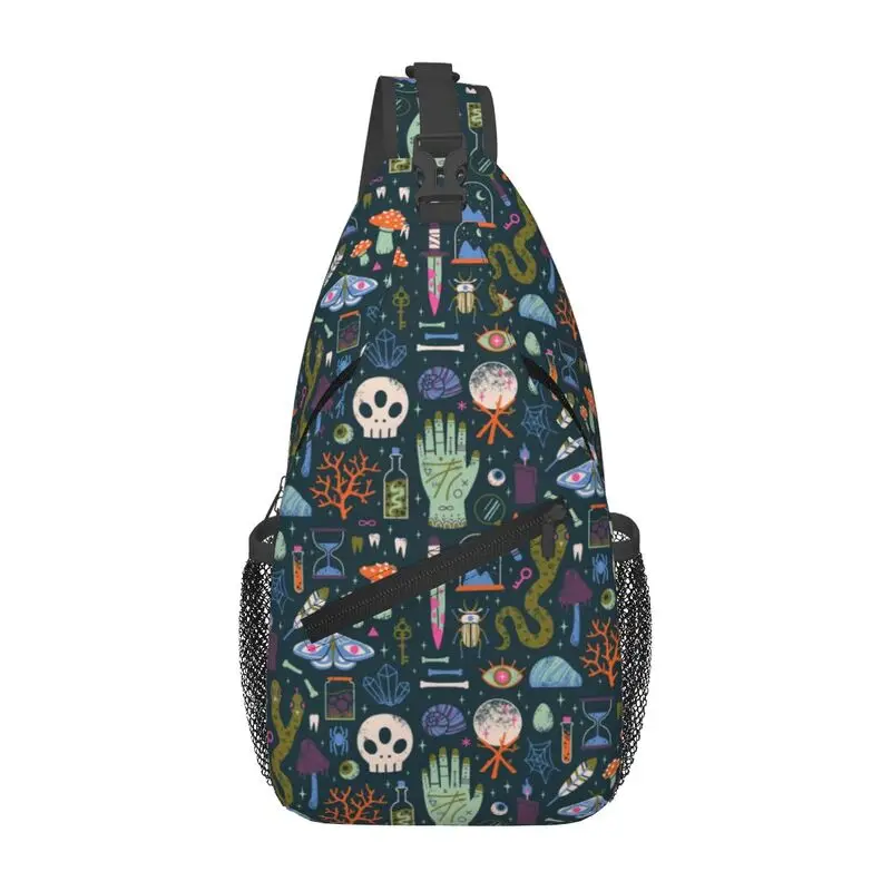 

Witch Pattern Sling Crossbody Chest Bag Men Casual Shoulder Backpack for Travel Cycling