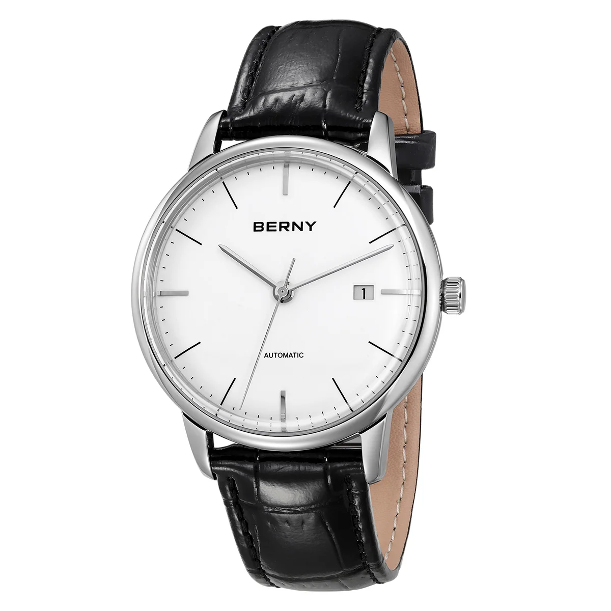 

Роскошные механические мужские часы BERNY MIYOTA 9015, простые универсальные мужские наручные часы с календарем, светящиеся деловые автоматические часы для мужчин