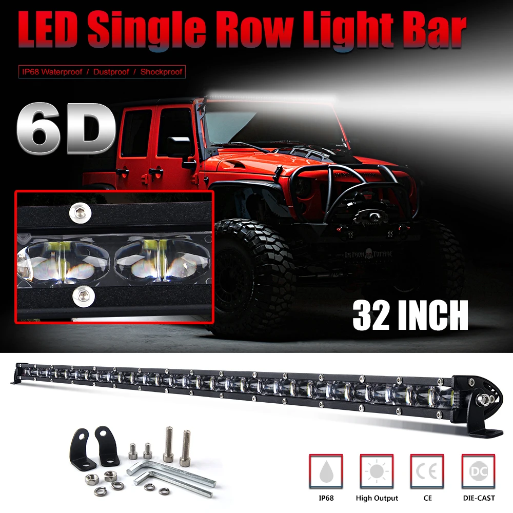 

BraveWay 32inch LED Work Light Bar 12V 24V Auto Driving Lamp 160W Spot Flood Combo Driving Beam for Car Trucks Offroad 4x4