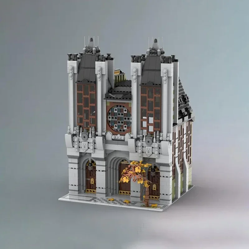 Blocos de construção moc de igreja modular, casa assombrada, modelo de tecnologia, tijolos arquitetônicos, montagem diy, brinquedo de vista de rua para crianças