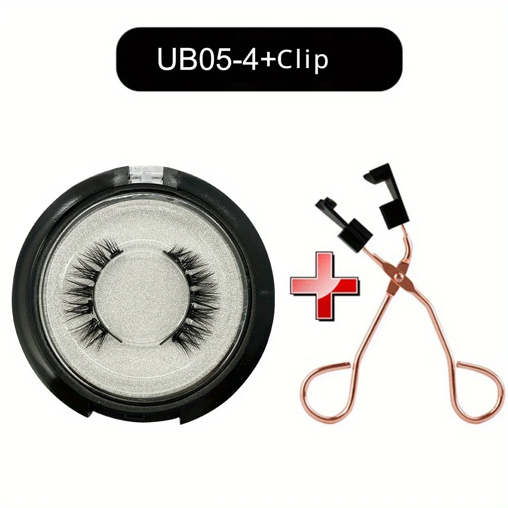 1 Pair  Eyelashes, Ultra-Natural Look, Quantum No-Glue False Lashes With Tweezers, Reusable Magnet Eyelash Kit