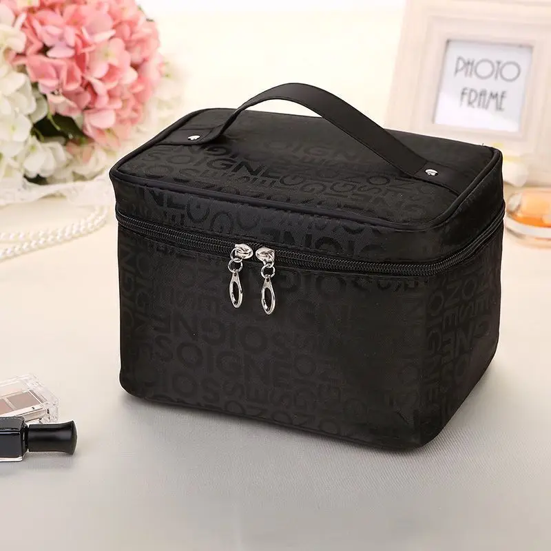 Make-up-Tasche für Damen, großes Fassungsvermögen, Aufbewahrungstasche für Kosmetika, faltbarer Toilettenwaschbeutel, Reiseutensilien, tragbare Kosmetiktasche – Detail 2