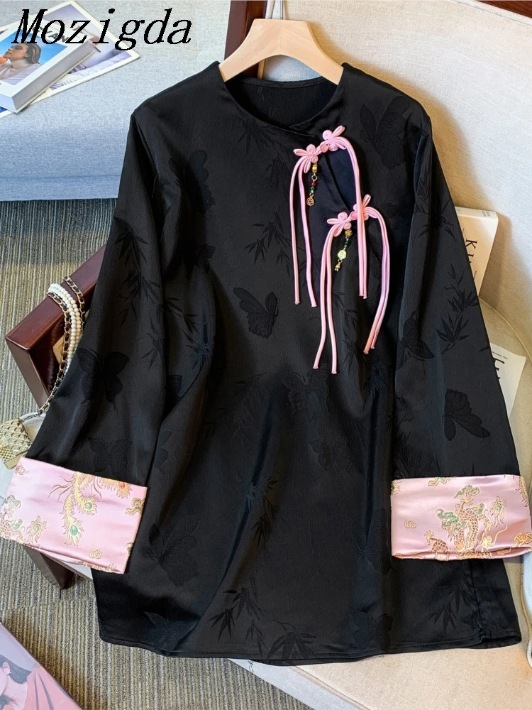 

Весенняя винтажная рубашка с длинным рукавом, блузка, женские корейские свободные женские рубашки в китайском стиле, топы Blusa Feminina