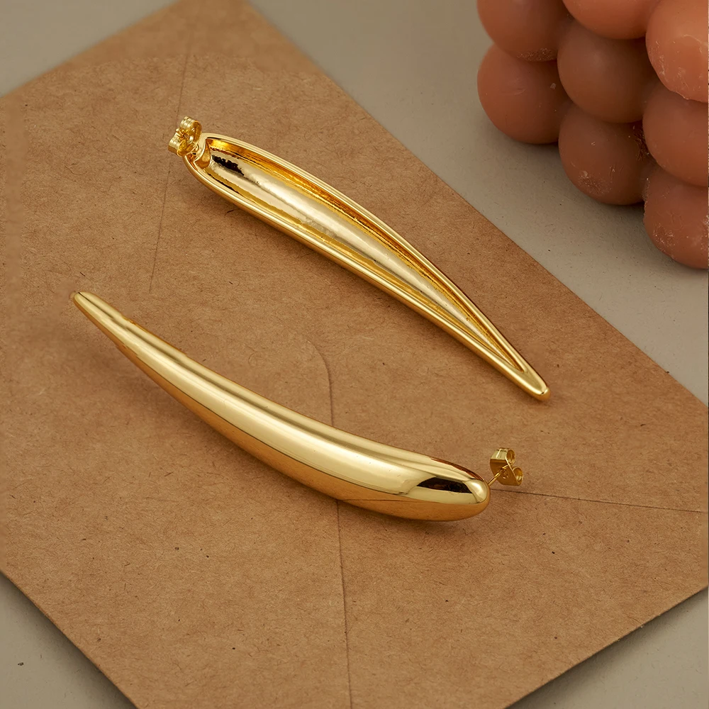

ENFASHION Aretes Glossy Rain Drop Stud Earrings For Women's 18K Gold Plated In Earings Fashion Hight Street Jewelry Gift E241645