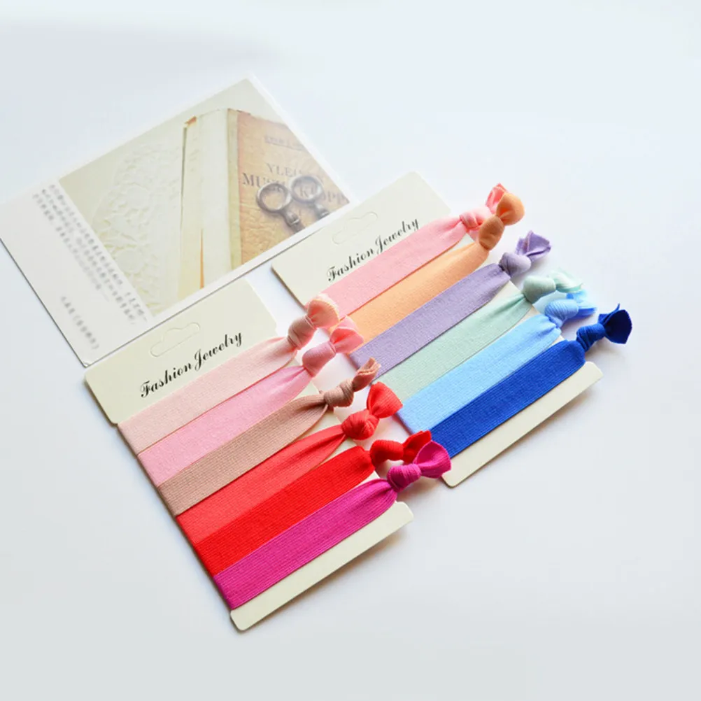 

50 шт. высокоэластичных резинок для волос с узлом, однотонные, для хвоста, для женщин и девочек, стильные, на каждый день