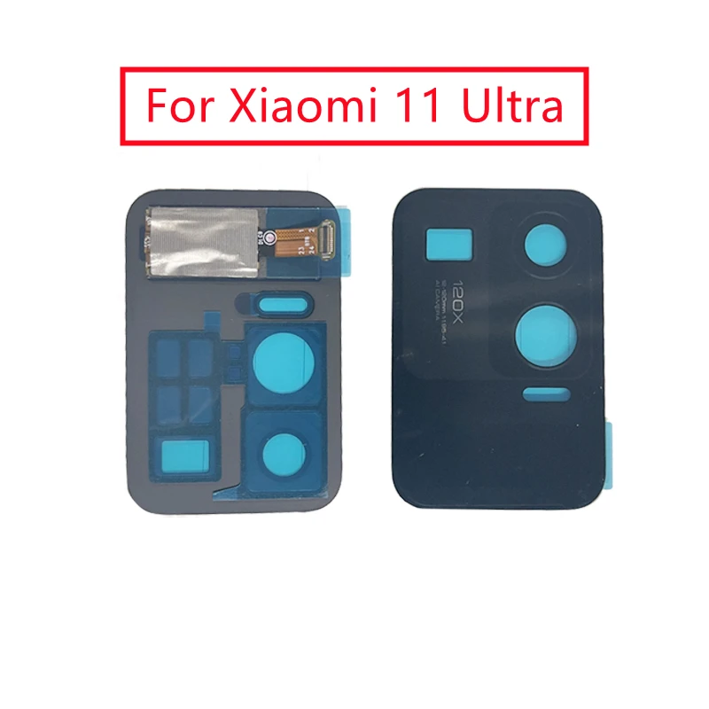 Rear LCD Display for Xiaomi 11 Ultra with Camera Cover with Glass Lens mi 11u Screen Touch Screen Digitizer Assembly Replace