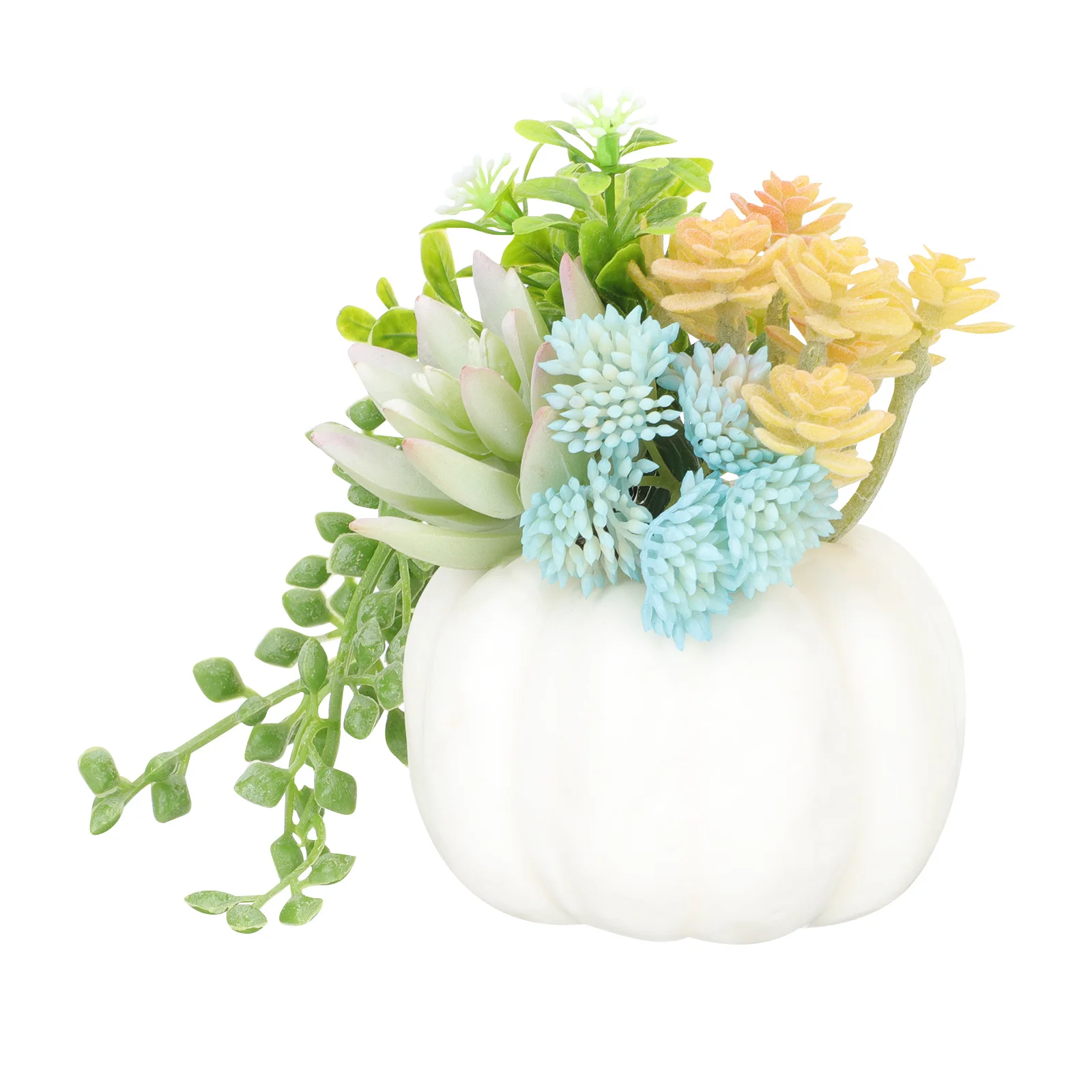 

Pumpkin Shaped Pot Bonsai Artificial Succulents Decor For Home Office Tabletop Realistic Fake Potted Plants Simulation