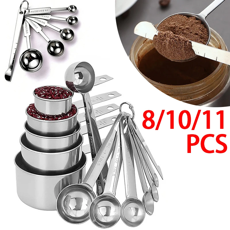 Ensemble de cuillères à mesurer en acier inoxydable, tasses à mesurer pour la pâtisserie, cuillère doseuse en grammes, accessoire de cuisine empilable LS004