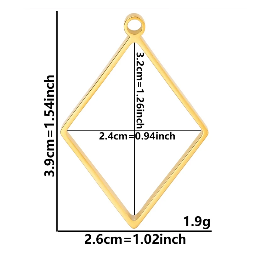 9Pcs Assorted Geometric Hollow Pressed Frame Pendant Molds