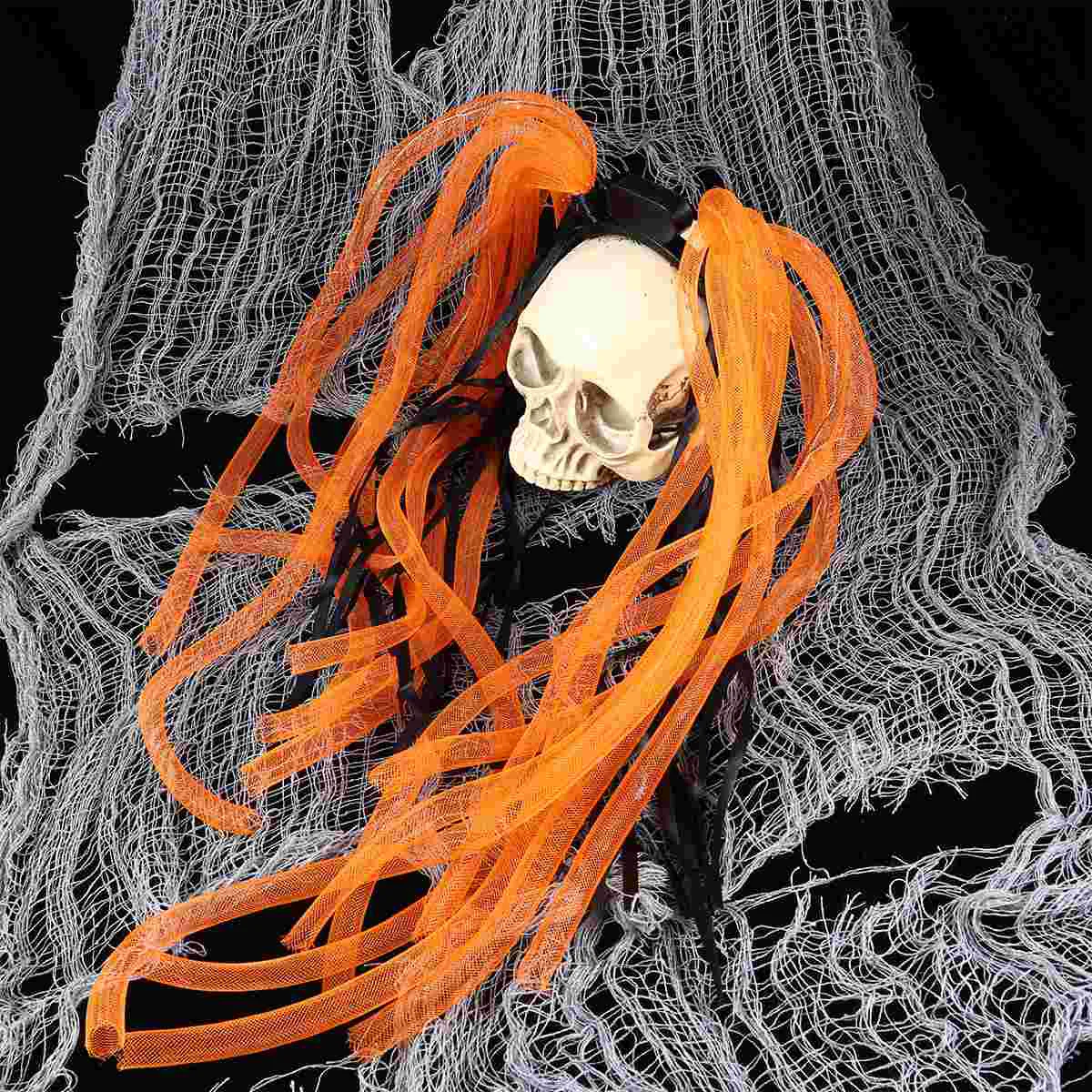 

1pc Halloween Luminous Tube Head Band Flashing Headband Luminous Tube Pigtail Orange (Ribbon for Random Color)