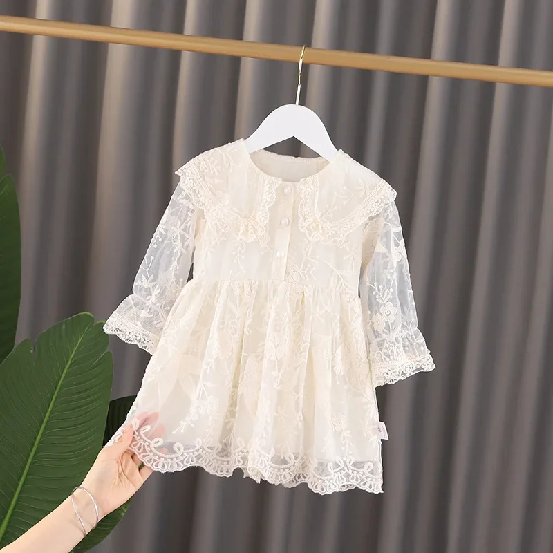 HoneyCherry Girls Dress Autumn New Children's Lace Dress Baby Western Princess Dress Toddler Girl Christmas Outfits