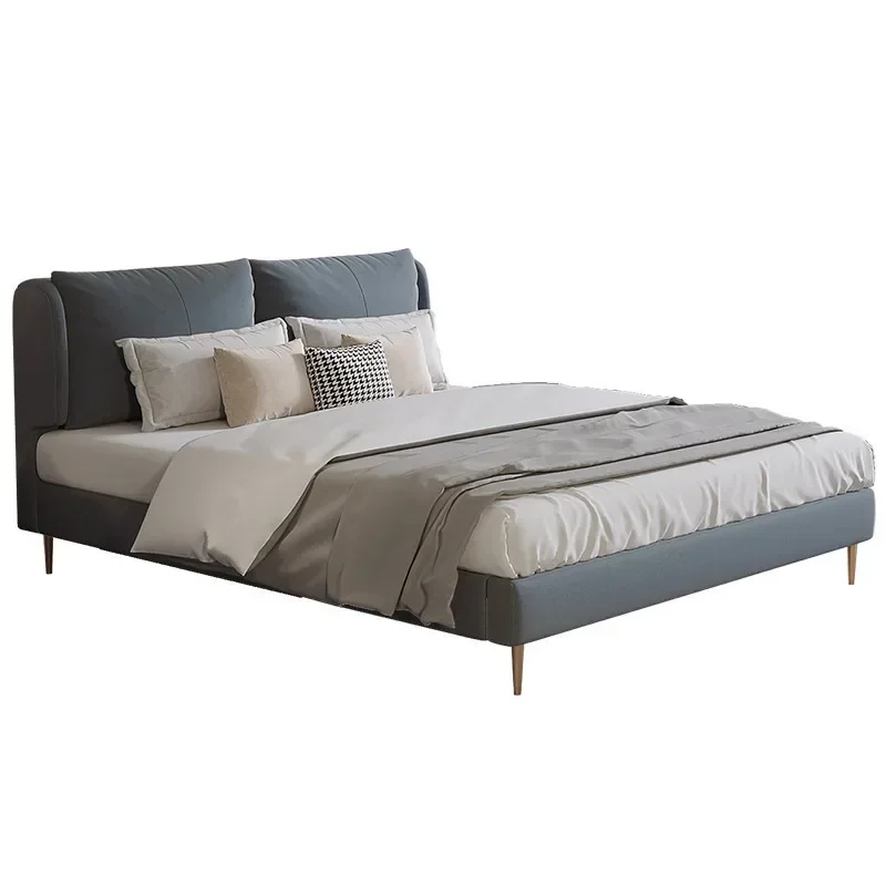 

Nordic leave-in technology cloth Modern simple light luxury master bedroom double bed Down soft bag cloth bed