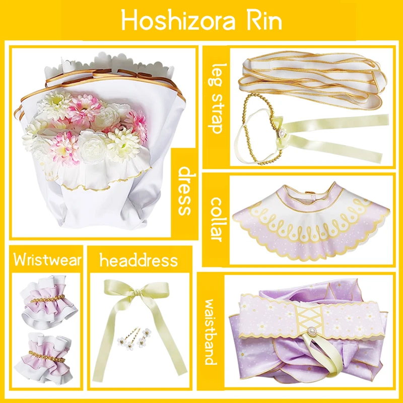 The Lovelive Cos Flower festival Awakening Hoshizora Rin Cosplay Flower Lolita Dress Party Female Costume