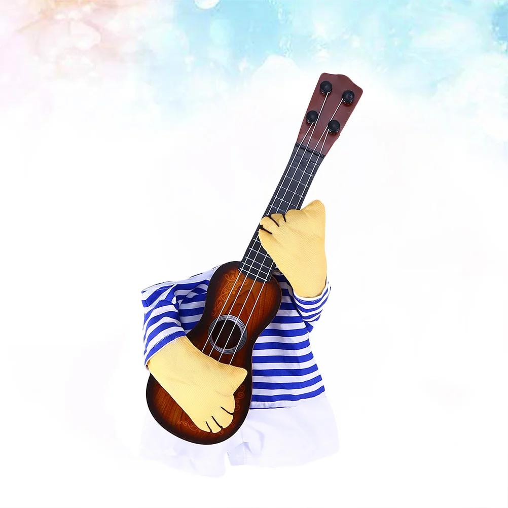 

Fancy Costume Pet Guitarist Transform Outfit Puppy Clothes Exquisite Design Bright Color Cosplay Clothes