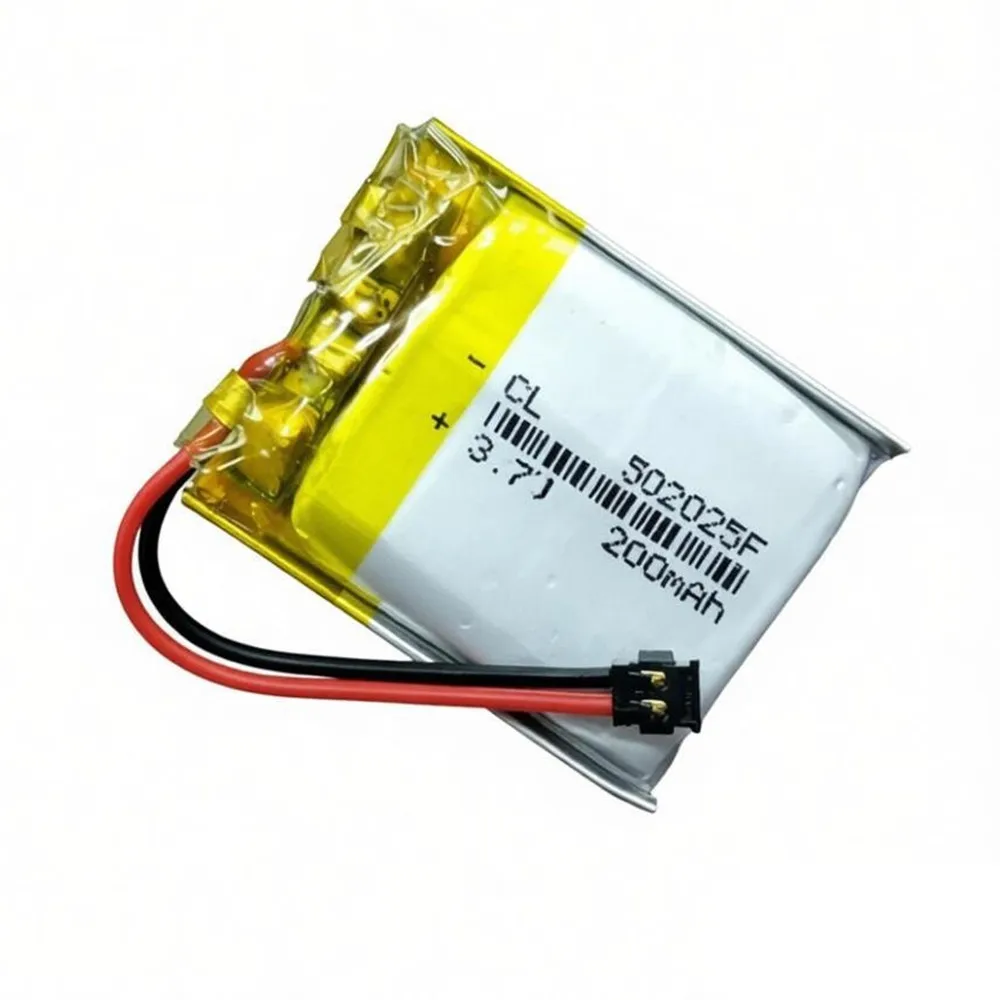 502025 3.7V 200mAh Molex 1.2 2P Plug Polymer Lithium Rechargeable Battery for MP3 GPS LED Lights Bluetooth Headset Smart Watch