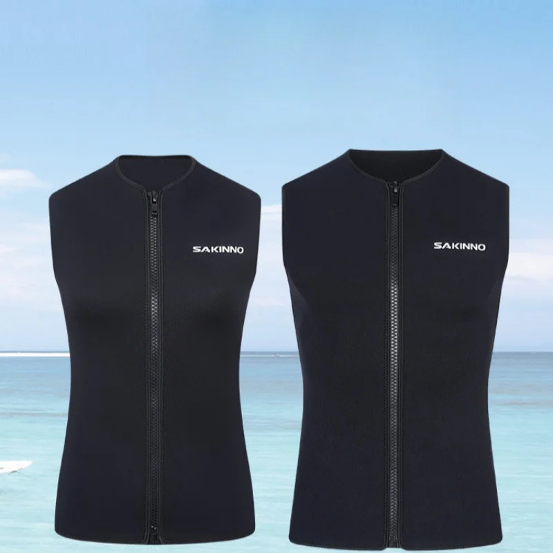 3mm Men Women Thermal Sleeveless Diving Vest Split Body Warm Diving Suit Surfing Swimming Drifting Diving Suit Top Vest