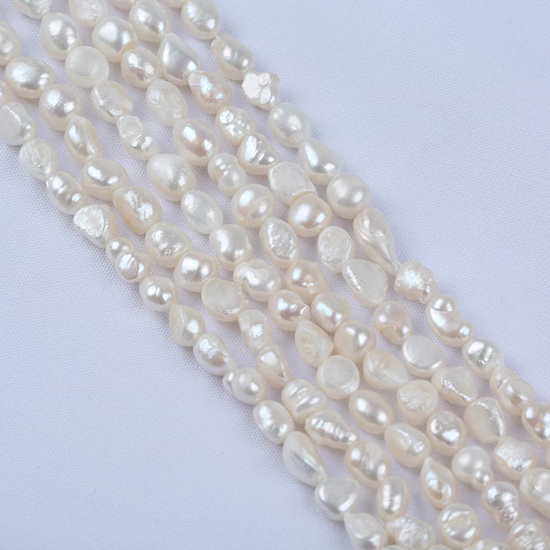 8-9mm  Punch Pearl Beads White  Baroque  Pearls Freshwater Pearl Strand  For Marking Jewelry