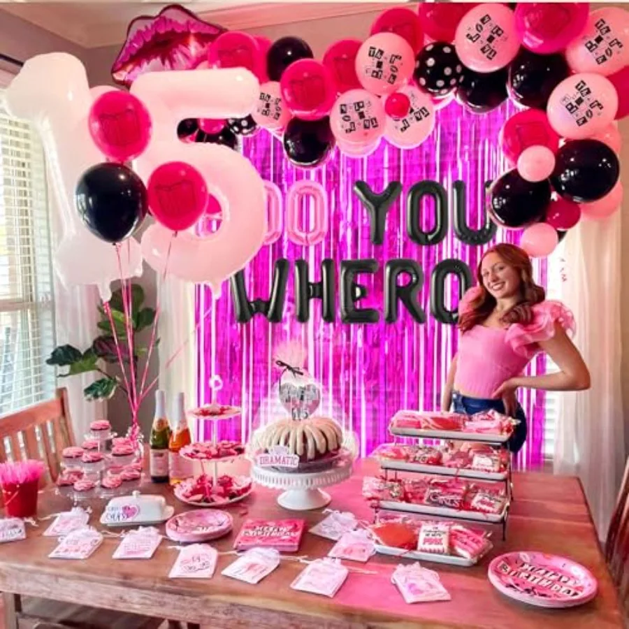 Mean Girl 풍선 파티 장식 Thats Fetch 풍선 Burn Book 배너 Y2K 파티 용품