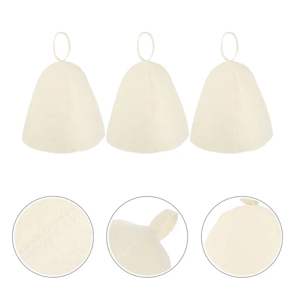 

Набор из 3 утолщенных войлочных термоизоляционных шапок для сауны/душа для женщин, складные, многоразовые, для взрослых