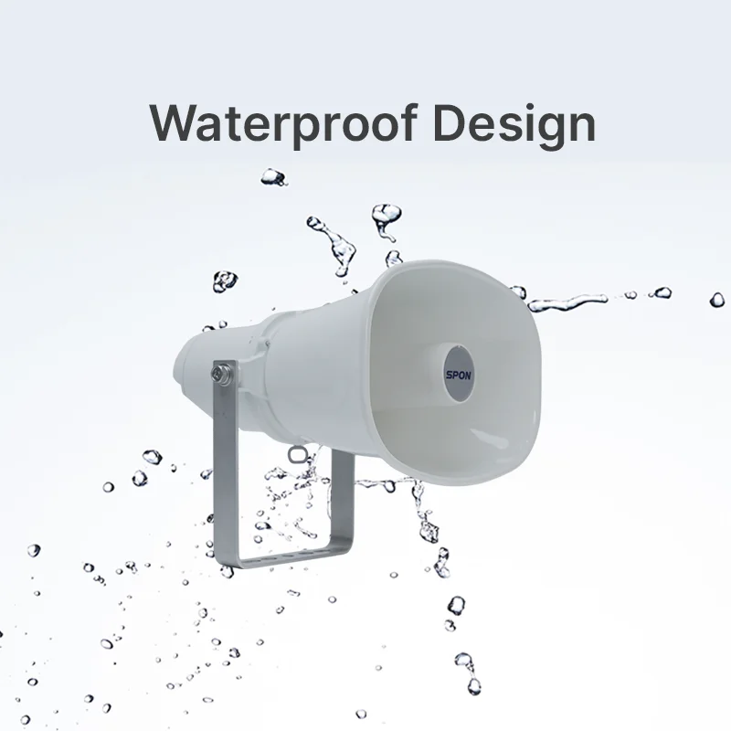 SPON POE /SIP/IP 15W Outdoor Horn Speaker For Outdoor Environments IP 66 123dB Horn Speaker  IP Horn Speaker