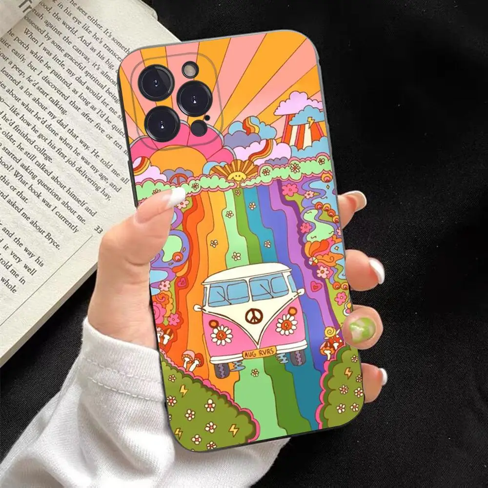 Indie Hippie Art Phone Case For iPhone 6 7 8 Plus 11 12 13 14 Pro SE 2020 MAX Mini X XS XR Back Funda Cover