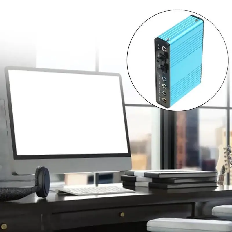L9NA USB 5.1/7.1 6 Channel Sound Card with Optical Fiber SPDIF in/out