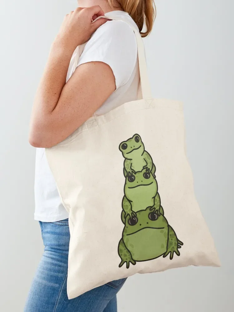 Frog Stack Tote Bag university shopper bag shopping cart bags Tote Bag