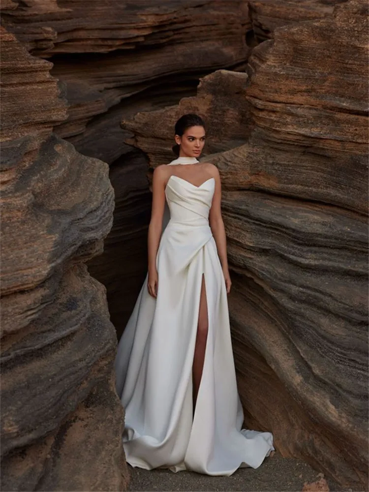 

Satin Wedding Dress Vestido Noiva Minimalista Branco Civil Bespoke Brautkleider Abito Sposa Donna De Noivas Robes Mariee 2025