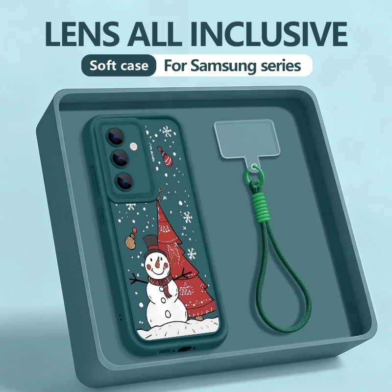 ثلج شجرة حمراء عيد الميلاد الحبل الحال بالنسبة لسامسونج S25 حافة S24 الترا S23 S22 S21 FE A17 A54 A15 A35 A55 A16 A36 A56 5G كابا #2