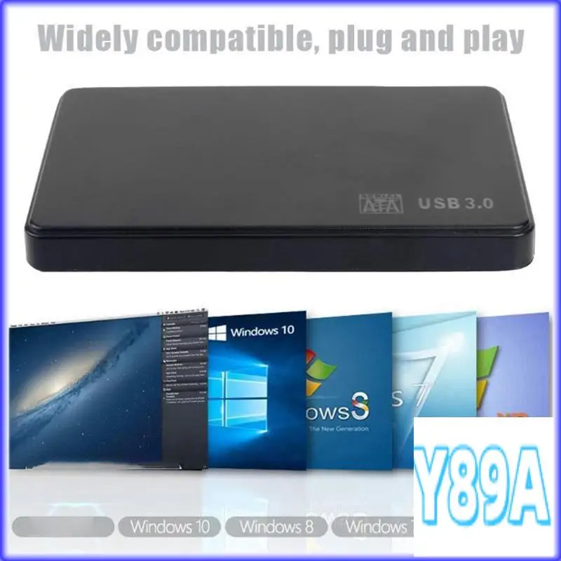 GO-SATA To USB 3.0 Solid State Enclosure Mobile Hard Disk Cassette Black Plastic With USB3.0/2.0 Cable For HDD SSD External Stor