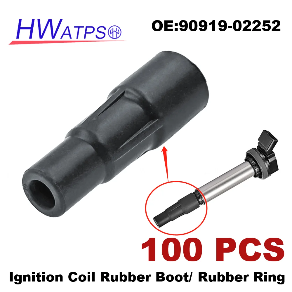 100 Pcs Spark Plug Cap Connector Ignition Coil Rubber Boot For Lexus Ct200h Pontiac Vibe Toyota Prius V Matrix 90919 02252 C1714