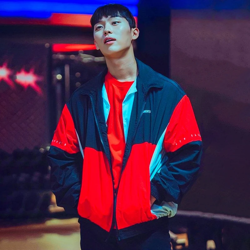 Chaqueta Deportiva Unisex Ahn Suho Weak Hero Class, Chaqueta Holgada con Contraste, Chaqueta Deportiva de Manga Larga para Hombre y Mujer, Ropa Deportiva