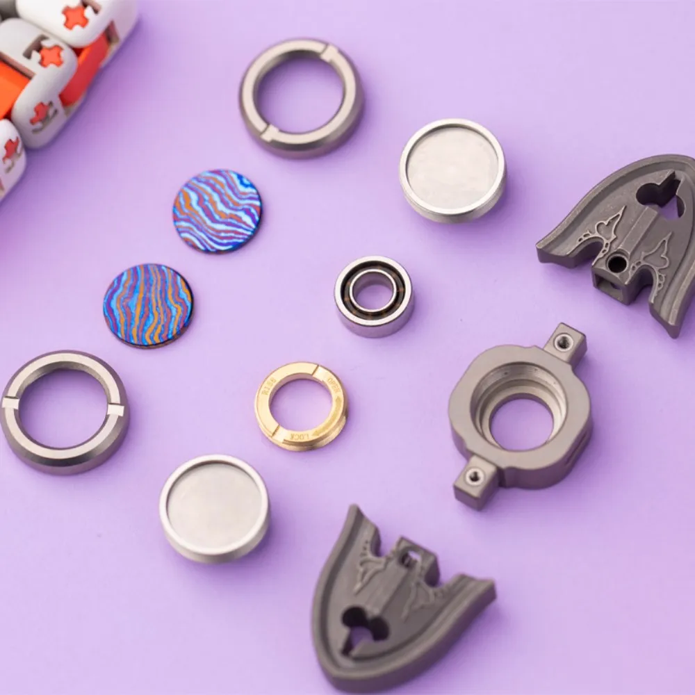 ブレインEDCフィジェットスピナー真鍮製ジャイロフィジェットトイ大人用メタルツーブレードフィジェットスピナー