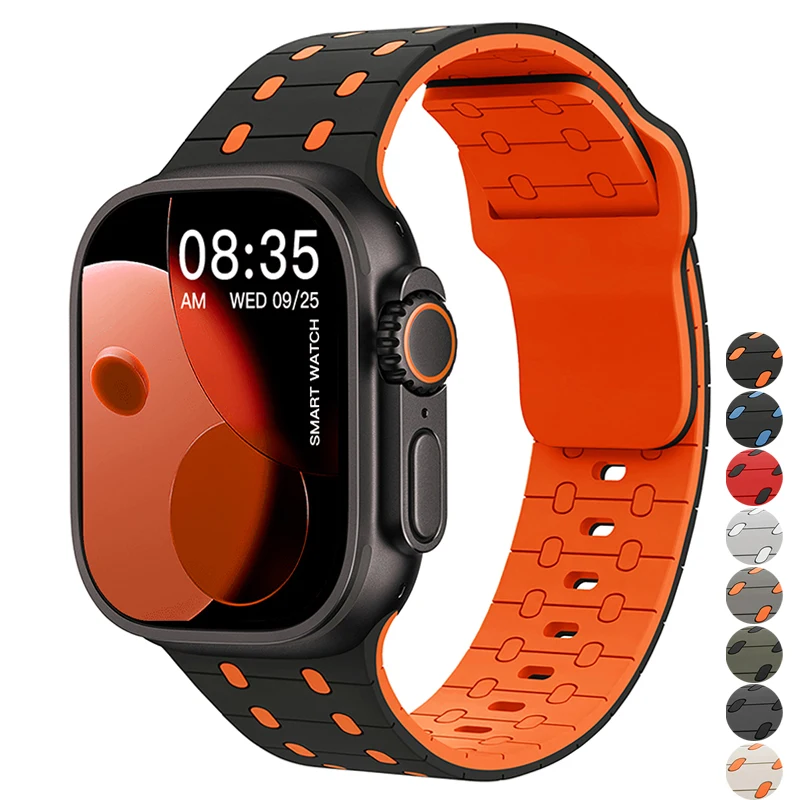 Silikonarmband für Apple Watch 46mm 45 41mm 44 49mm 40 38 42mm Armband Xorrea für iWatch Serie 11 10 9 8 7 6 5 3 SE Ultra