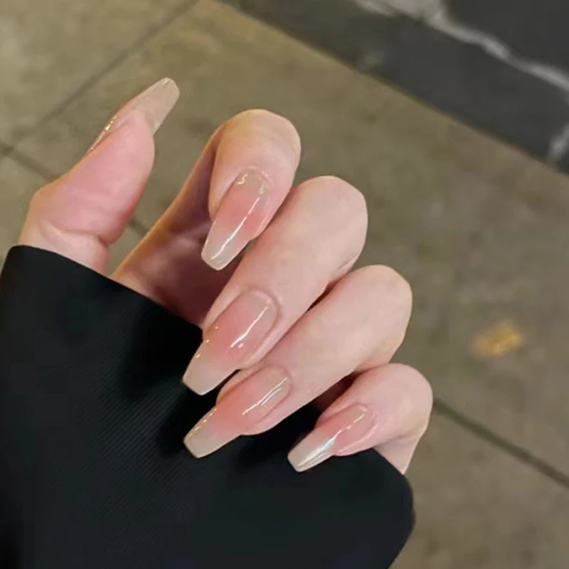 30Pcs Wearable Press On Fake Nails Nail Tips Nails Art Extension Tools Blush Color Fake Nails Removable False Nails