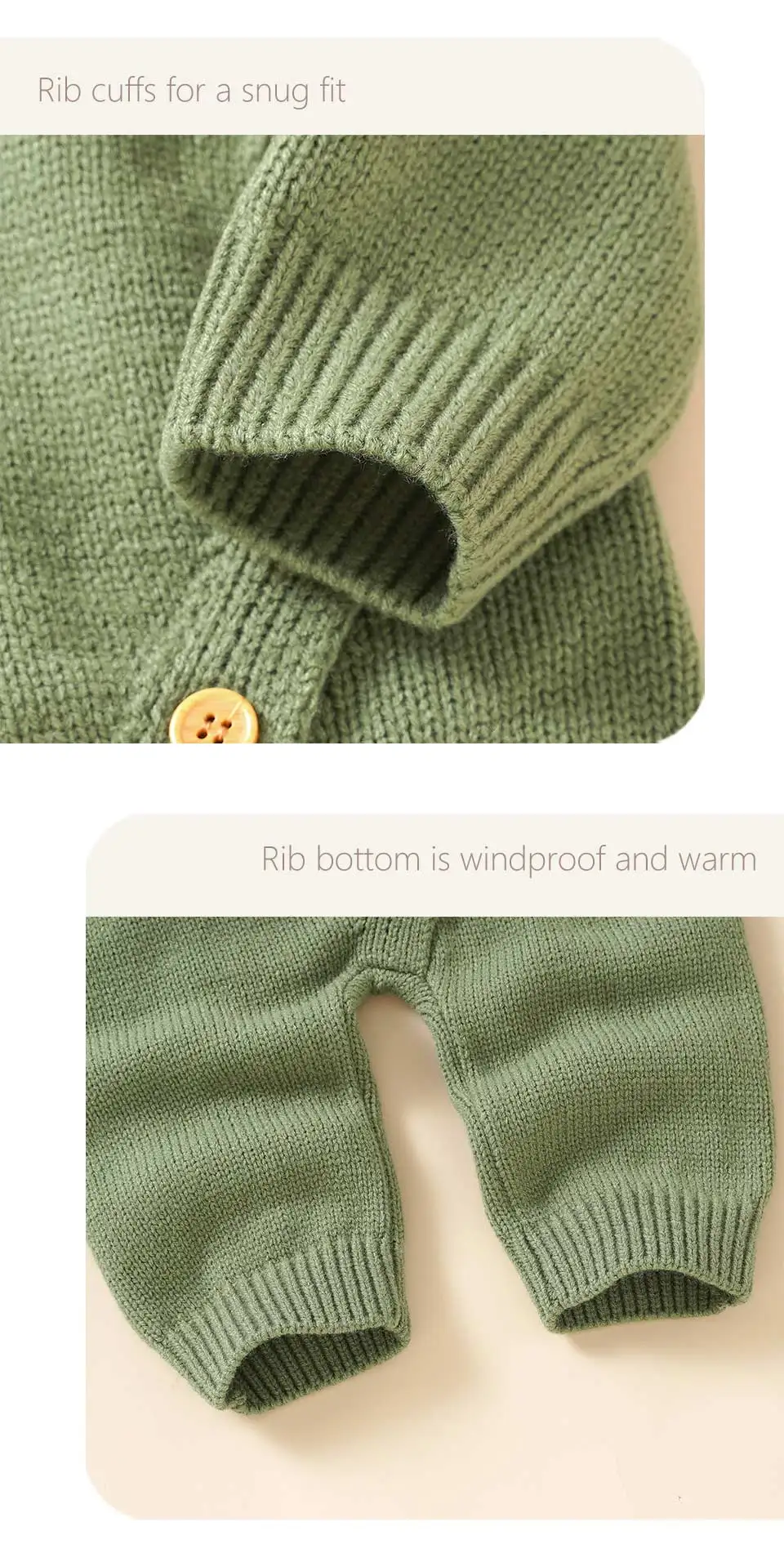 Baby-Strampler Winter Langarm Gestrickte Neugeborene Jungen Mädchen Jumpsuits Mützen Outfits Sets 0-18m Säuglings-Spielanzüge 2-teilige Kleinkinderkleidung – Detail 5