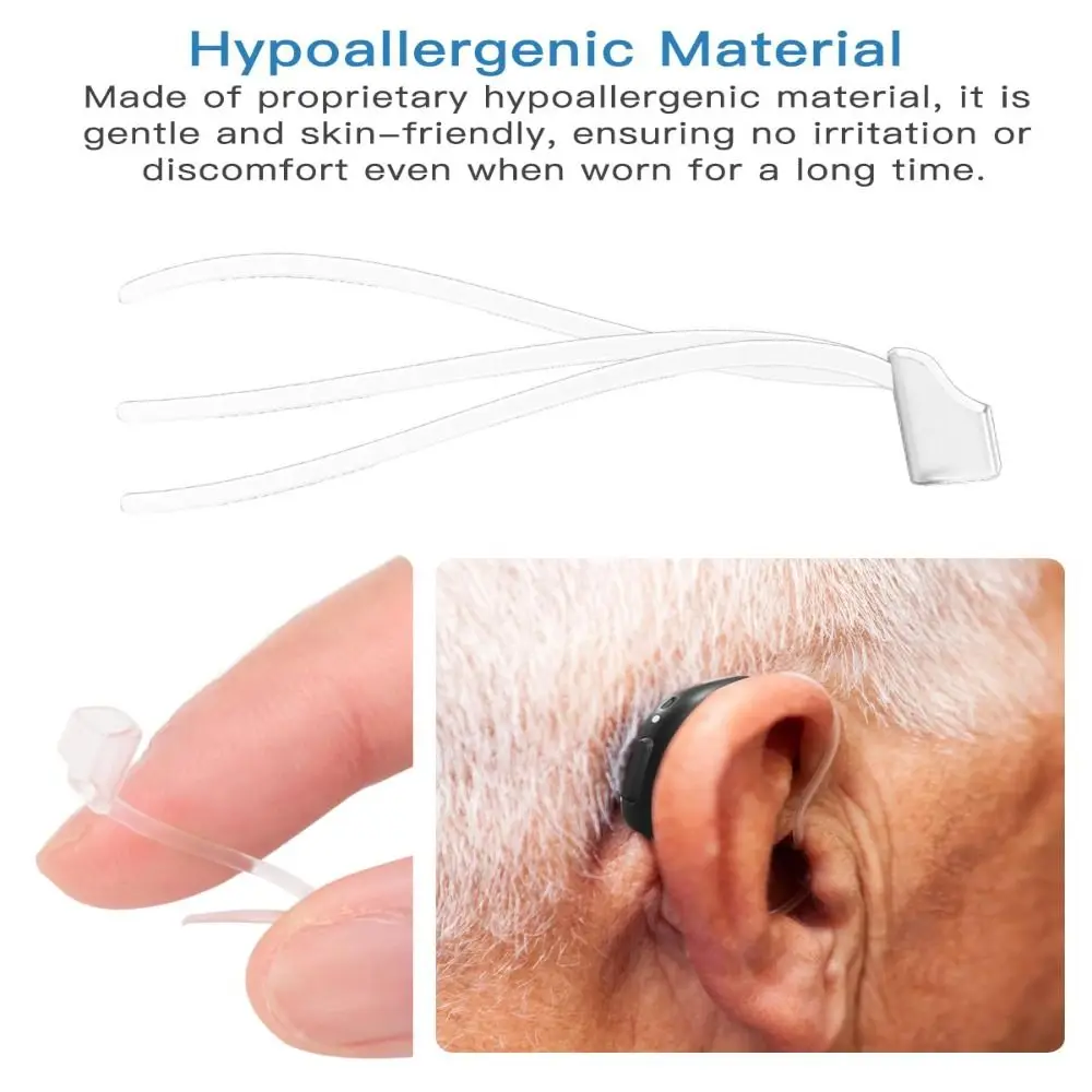 4Pcs NEW Low Touch Sports Lock Secure Fit Easy to Replace Hearing Aid Lock Clear Retention Tail for Oticon 85db Ear Care
