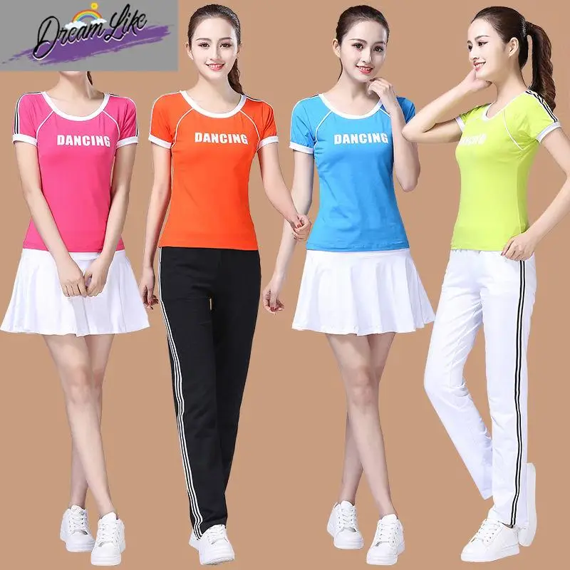 

New Summer Cotton Fitn Dancewear Set Casual Sportswear ort Skirt for Dancing Performance Pure Cotton Women's Clothing
