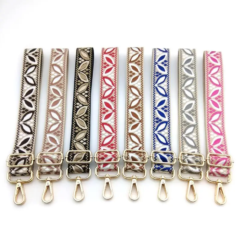 1Pcs Crossbody Shoulder Strap Magnolia Pattern Jacquarded Strap 3.8cm Wide Adjustable Handbag Purse Strap Replacement