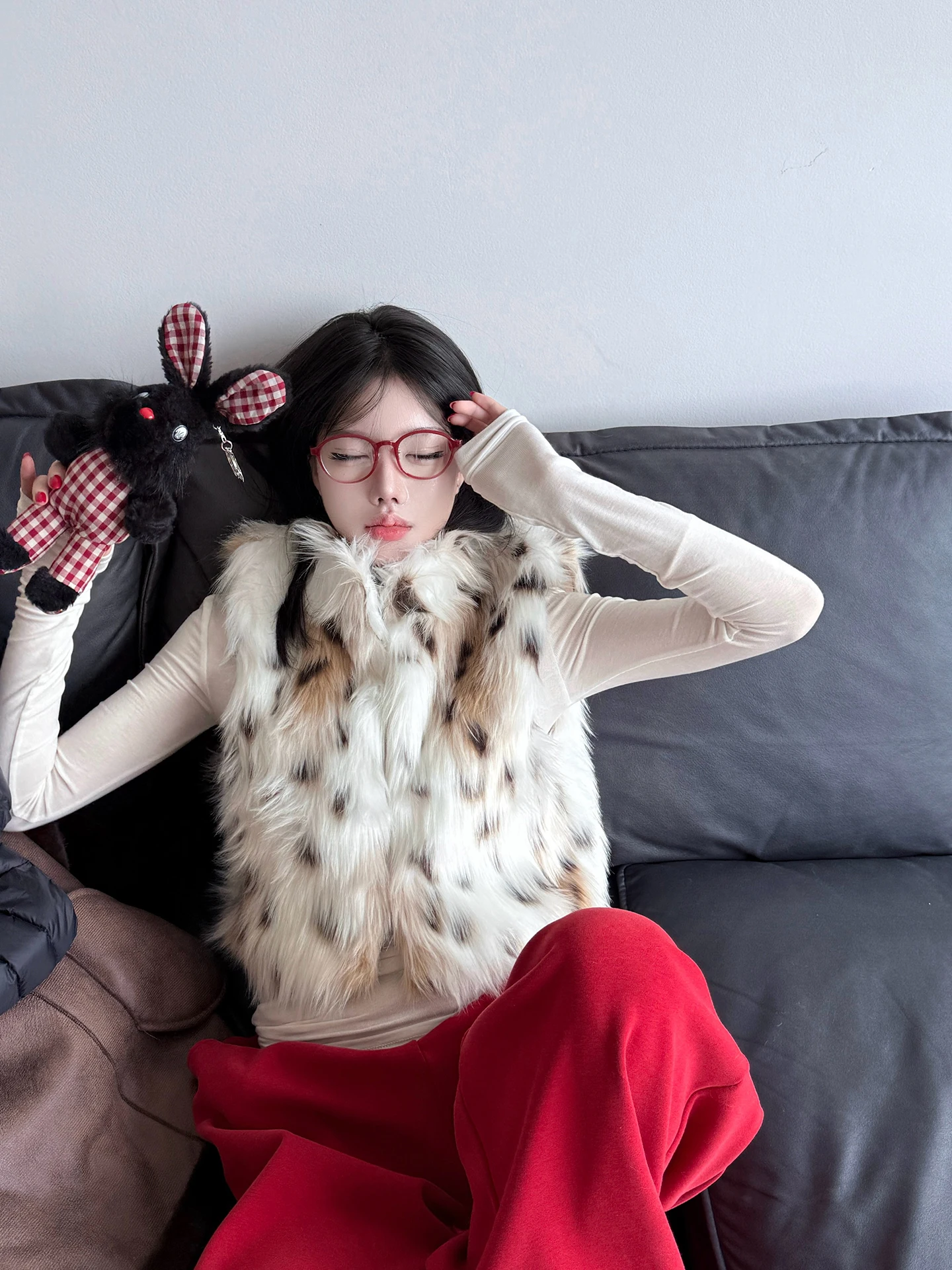 

Жилет Laareetoo класса люкс с воротником-стойкой, меховой, женский, зимний, новый, с леопардовым принтом, утепленный, с эффектом стройности, для повседневной носки