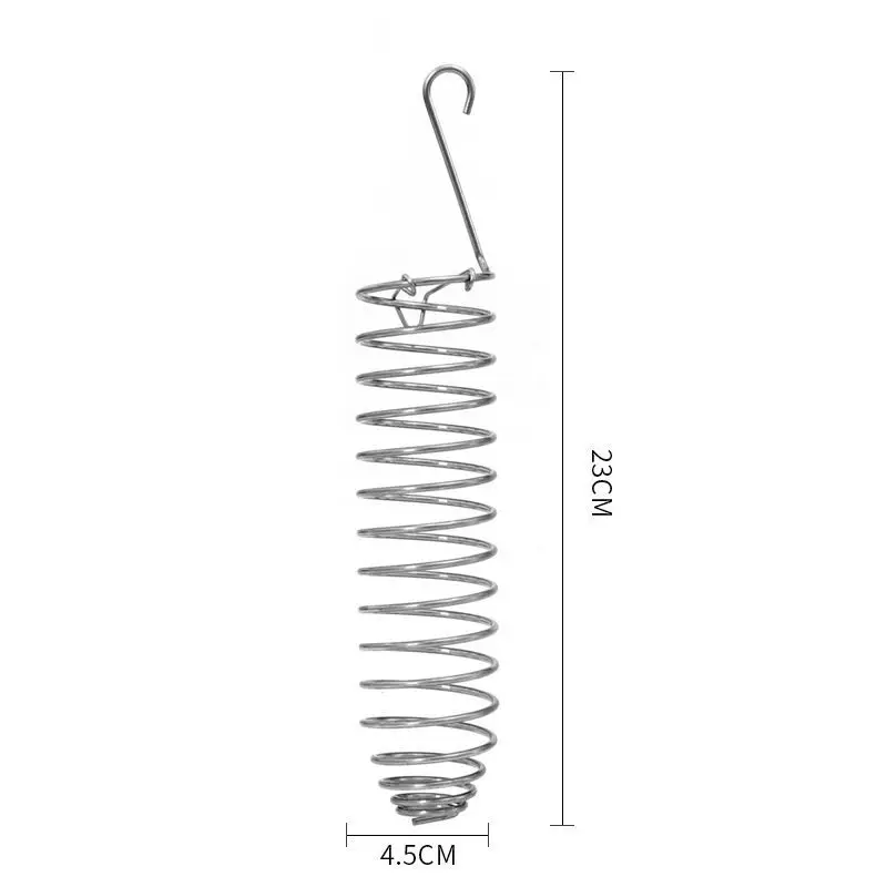 Parrot Feeder Stainless Steel Spring Food Fruit Basket Vegetable Feeder Bird Supplies Artifact