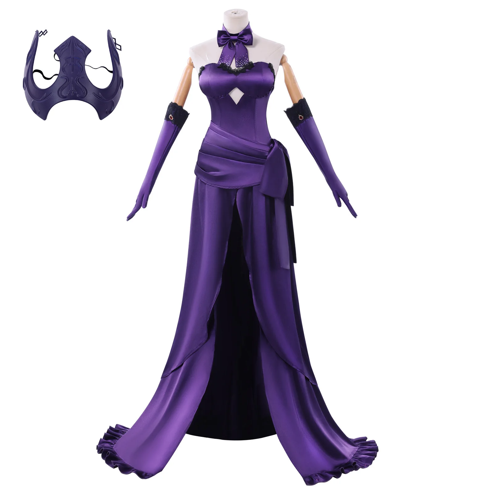 

8 шт. Черная Джинна Святая Ночь Ужин Косплей Костюм Карнавальное Черное Джинна Платье Косплей Аниме Костюм Хэллоуин Вечернее Платье