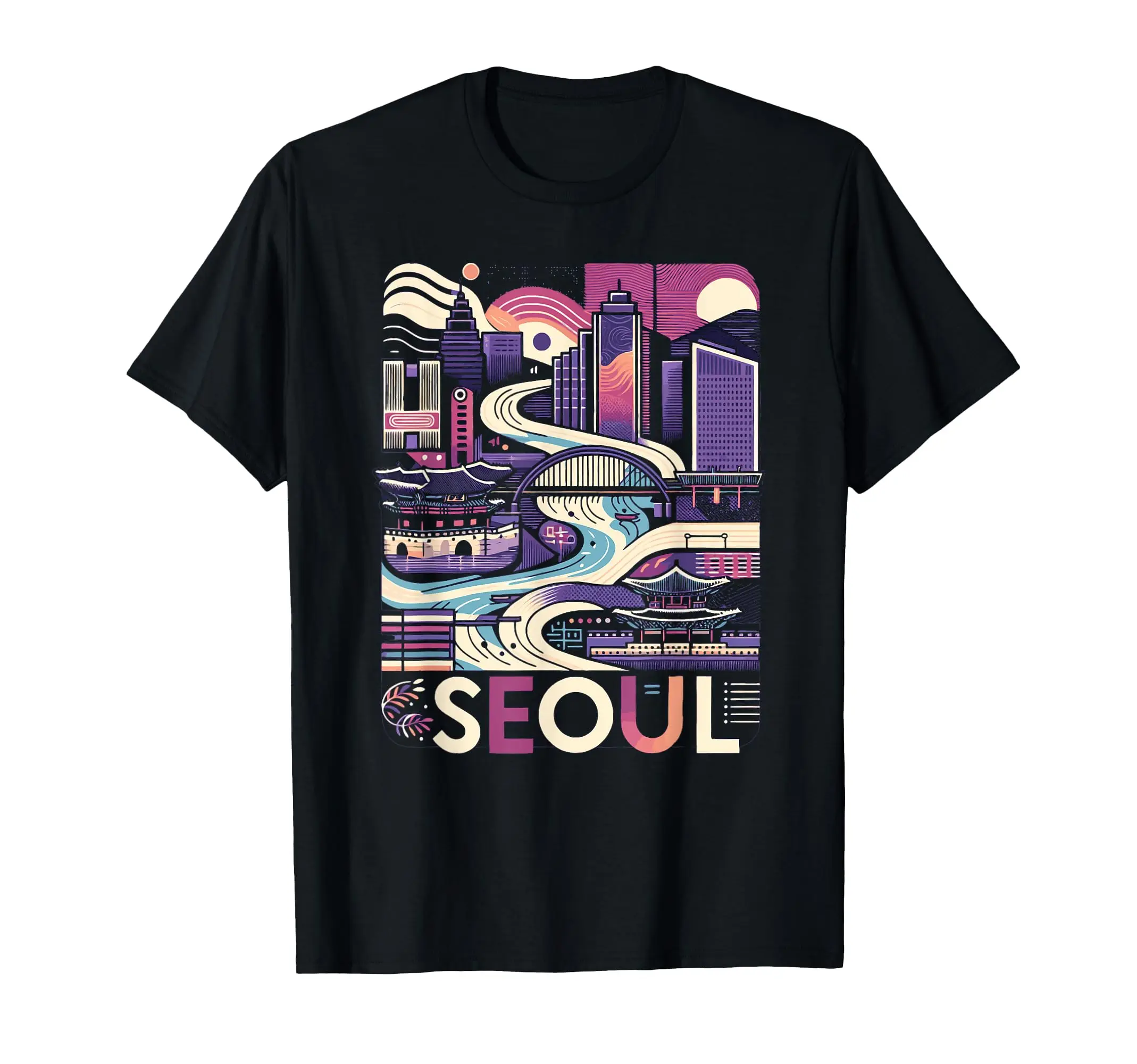 Seoul Korea Modern Artistic Graphic T-Shirt Classic Logo T Shirt and Stickers, Unisex Adult T Shirt Collection