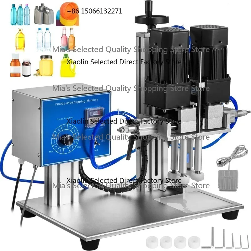 Desktop Automatic Screw Capping Machine 16 - 55 MM Pneumatic Stainless Steel Twist Sealing Screw Capper for Round Bottles