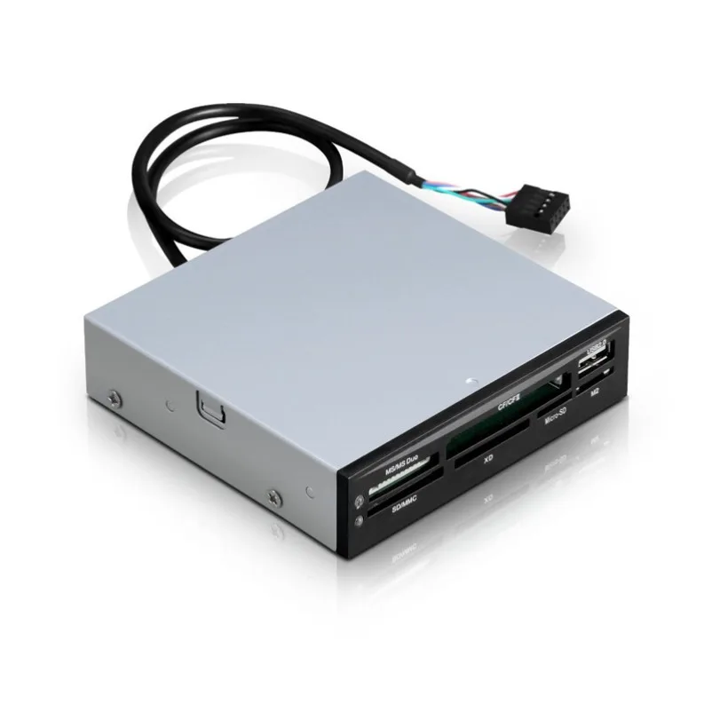3.5 inch built-in USB 2.0 card reader TF, SD, MS, xD, CF card read and write + Hub, connected to the main board USB9 pin