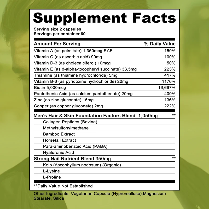 

Men's Multivitamin - A High-potency Formula That Supports Brain, Eye, and Heart Health, and Promotes Hair and Beard Growth