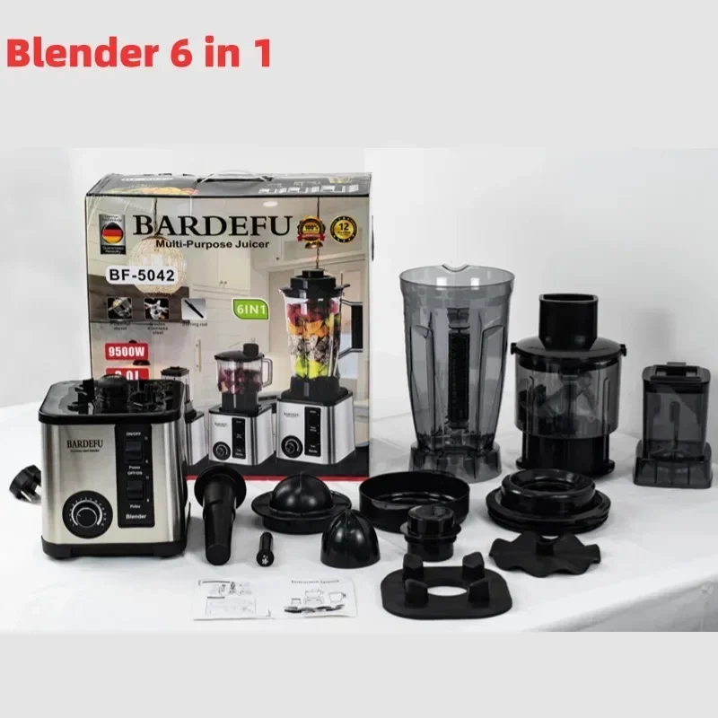 2026 Unique 6 In 1 Kitchen Appliances Commercial Blender Smoothie Juicer Food Processor Heavy Duty Blender 3 In 1
