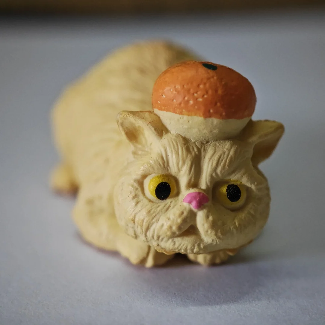 

1 Pcs Cute Simulation Kitten Ginger Cat Kawaii Ornament Lovely Toy