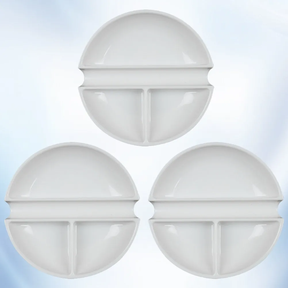 3Pcs Safe Premium Plastic Paint Palette Set Washable Non-Porous Surface for Artists Students Painting Drawing Art Projects