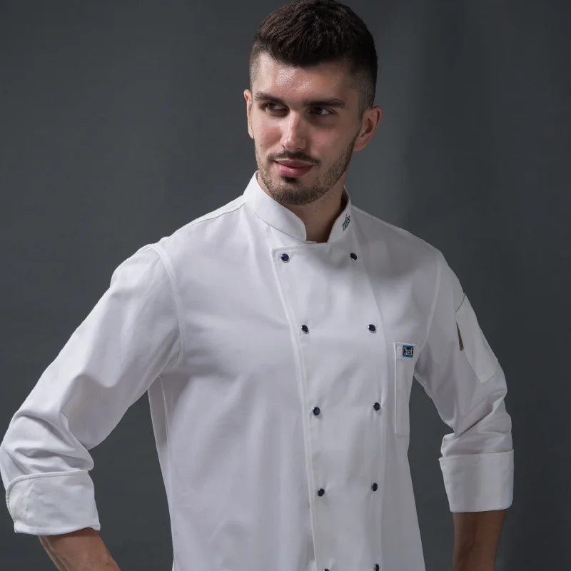 Chef Uniform Unisex fartuch szefa kuchni kurtka kucharz restauracji ubrania robocze z długim rękawem fartuch szefa kuchni